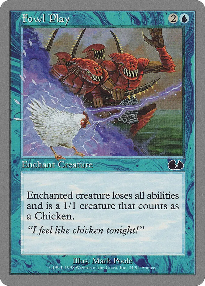1998 Unglued Fowl Play common #24 common card image
