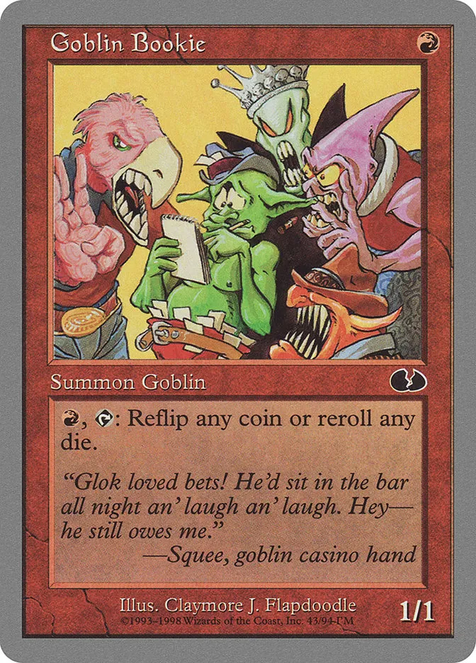 1998 Unglued Goblin Bookie common #43 common card image