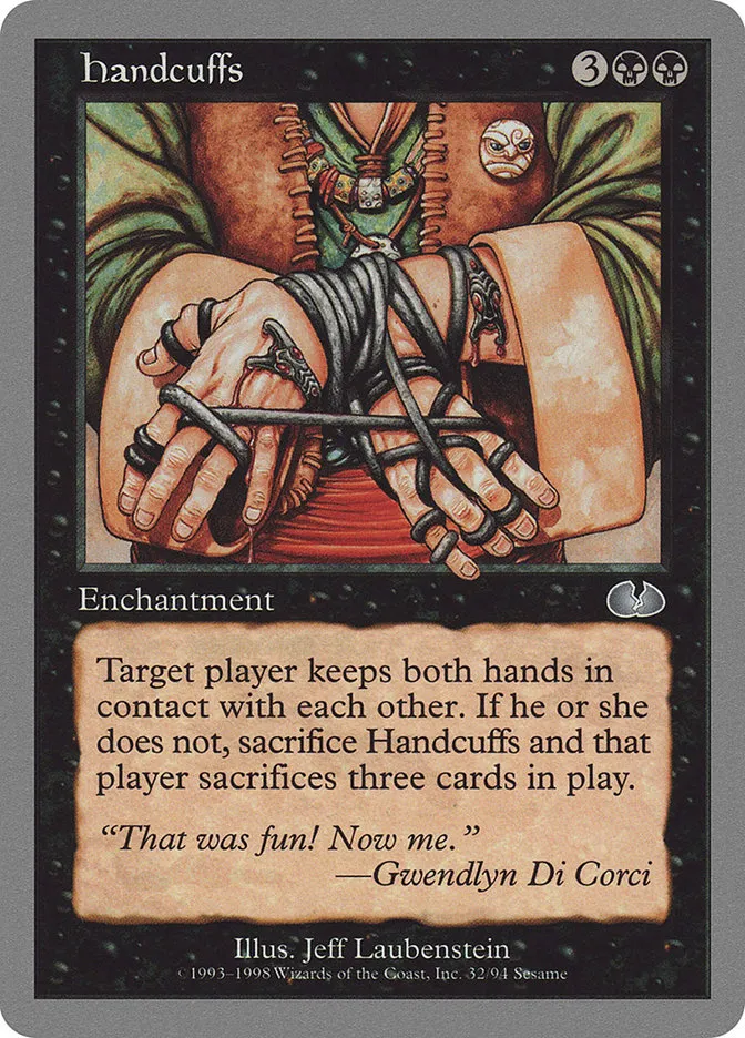 1998 Unglued Handcuffs uncommon #32 uncommon card image