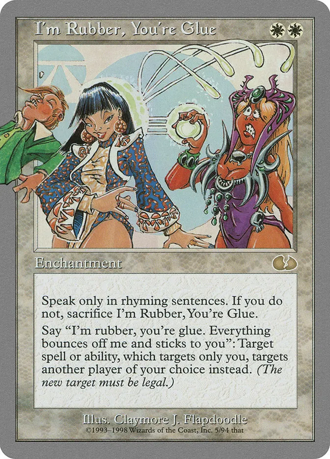 1998 Unglued I'm Rubber, You're Glue rare #5 rare card image