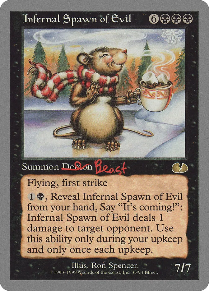 1998 Unglued Infernal Spawn of Evil #33 rare card image