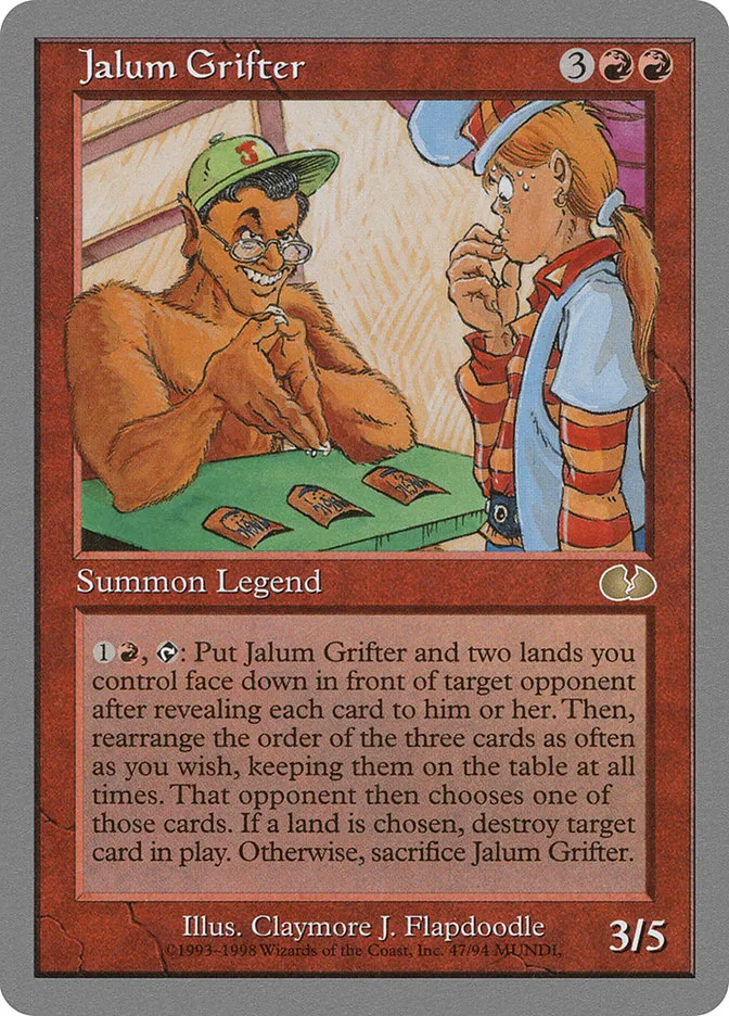 1998 Unglued Jalum Grifter rare #47 rare card image