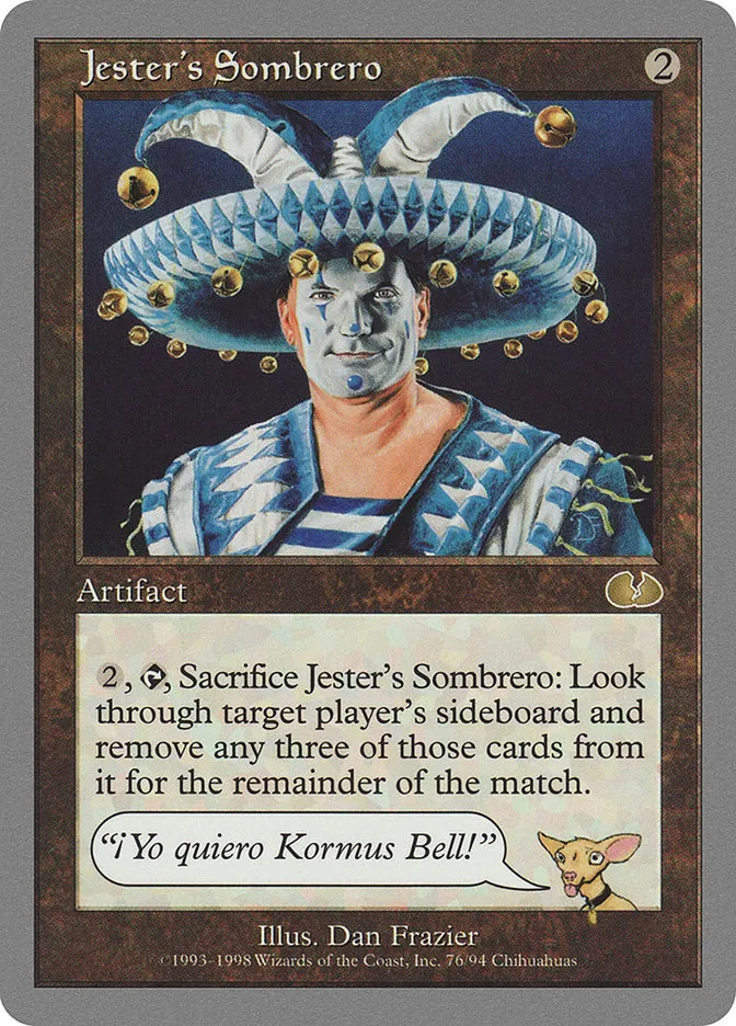 1998 Unglued Jester's Sombrero rare #76 rare card image