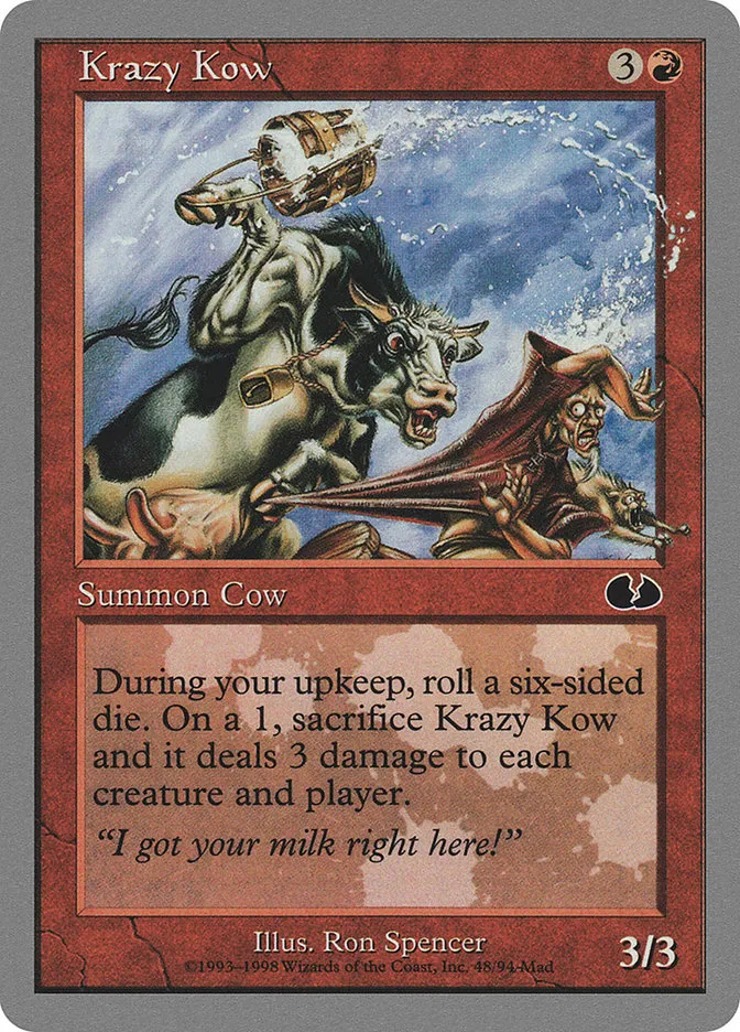 1998 Unglued Krazy Kow common #48 common card image