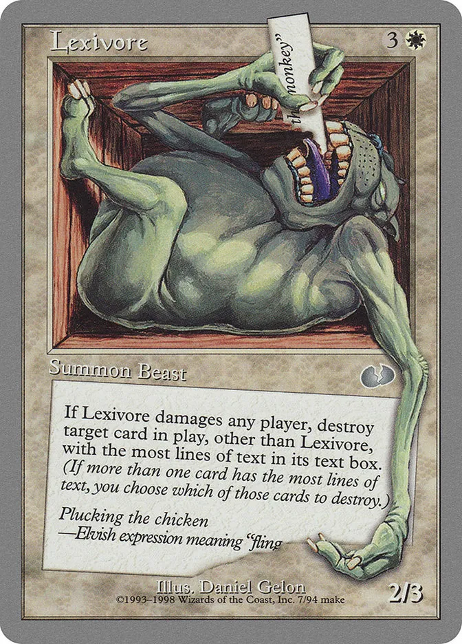 1998 Unglued Lexivore uncommon #7 uncommon card image