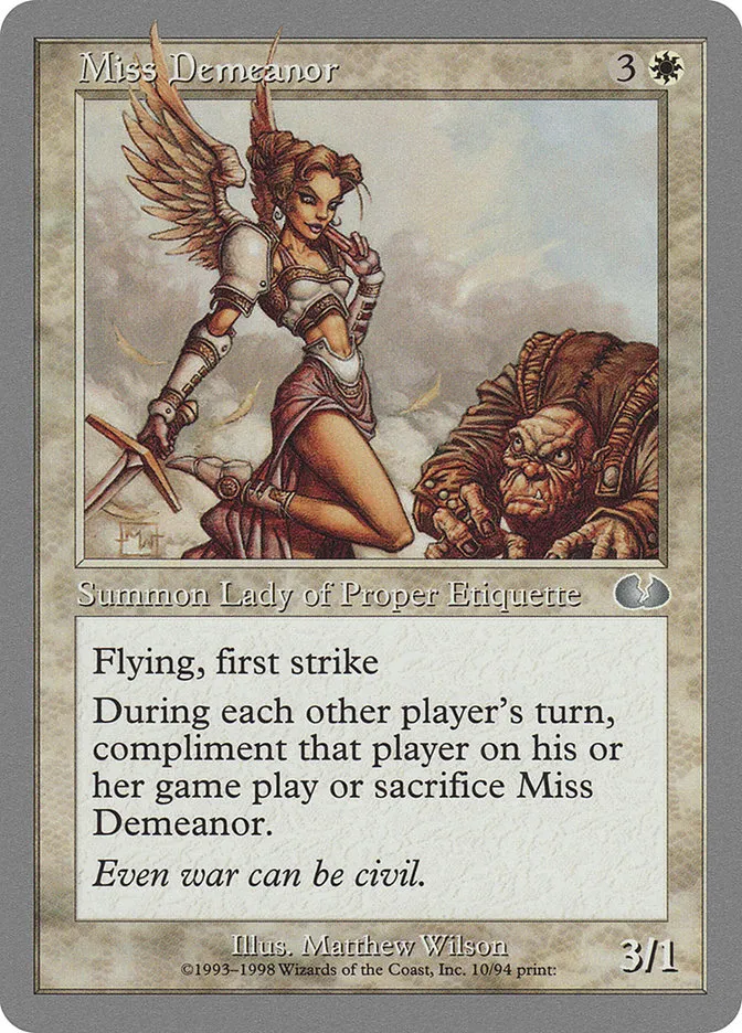 1998 Unglued Miss Demeanor uncommon #10 uncommon card image