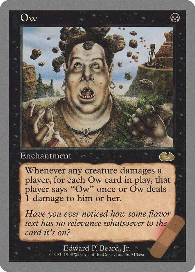 1998 Unglued Ow rare #36 rare card image