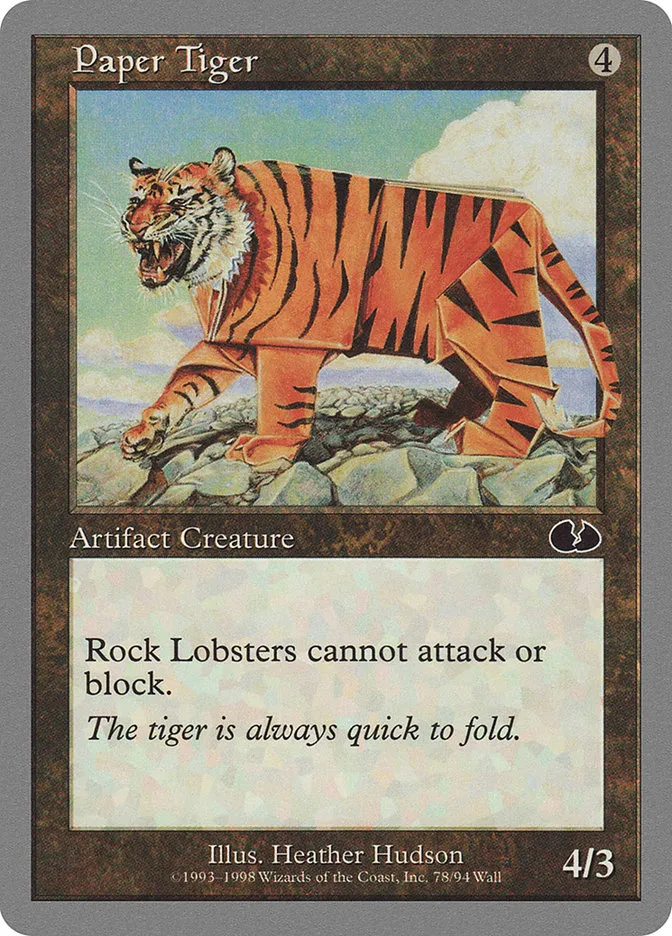 1998 Unglued Paper Tiger common #78 common card image