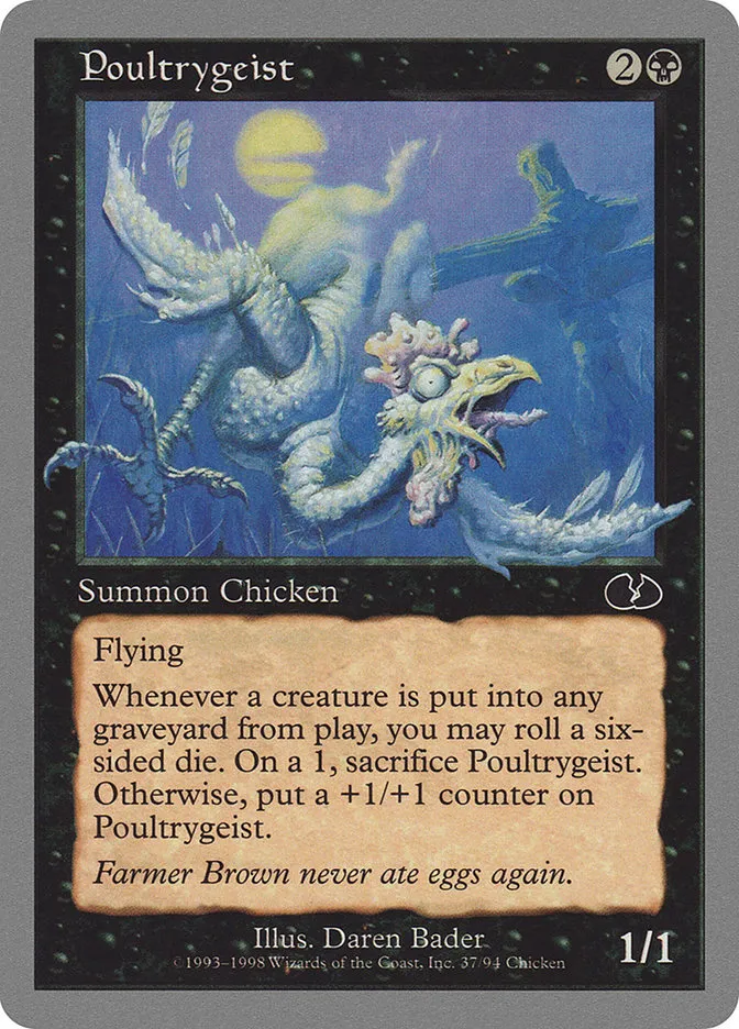 1998 Unglued Poultrygeist common #37 common card image