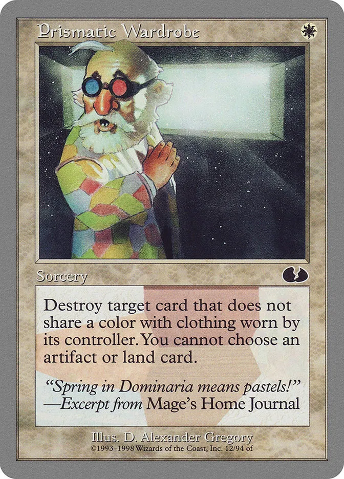 1998 Unglued Prismatic Wardrobe common #12 common card image