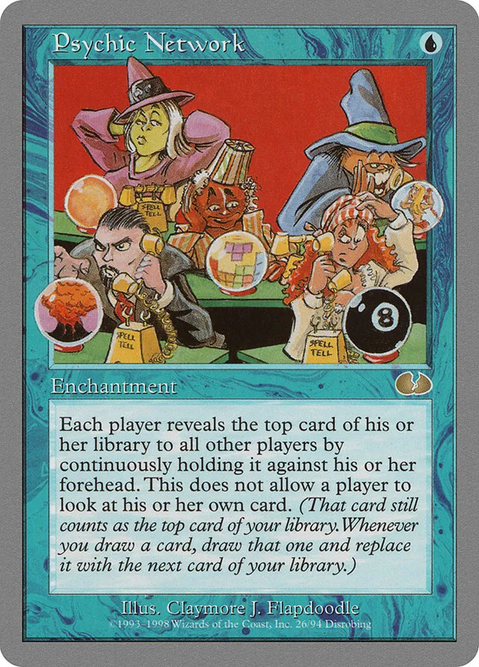 1998 Unglued Psychic Network #26 rare card image
