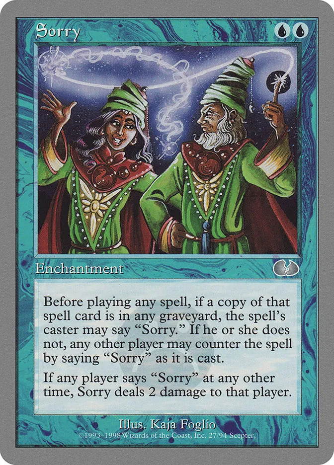 1998 Unglued Sorry uncommon #27 uncommon card image