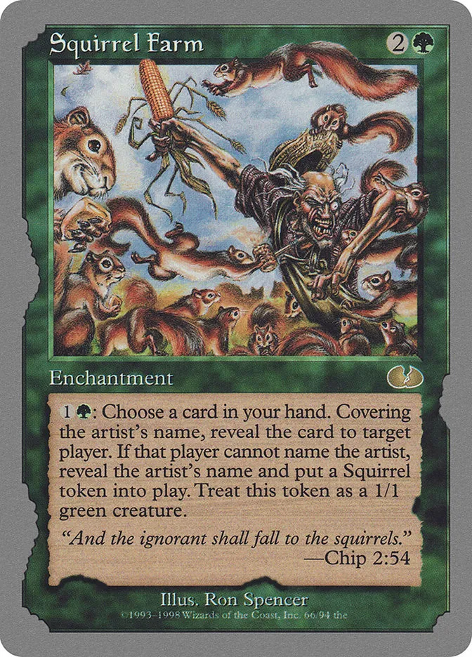 1998 Unglued Squirrel Farm rare #66 rare card image