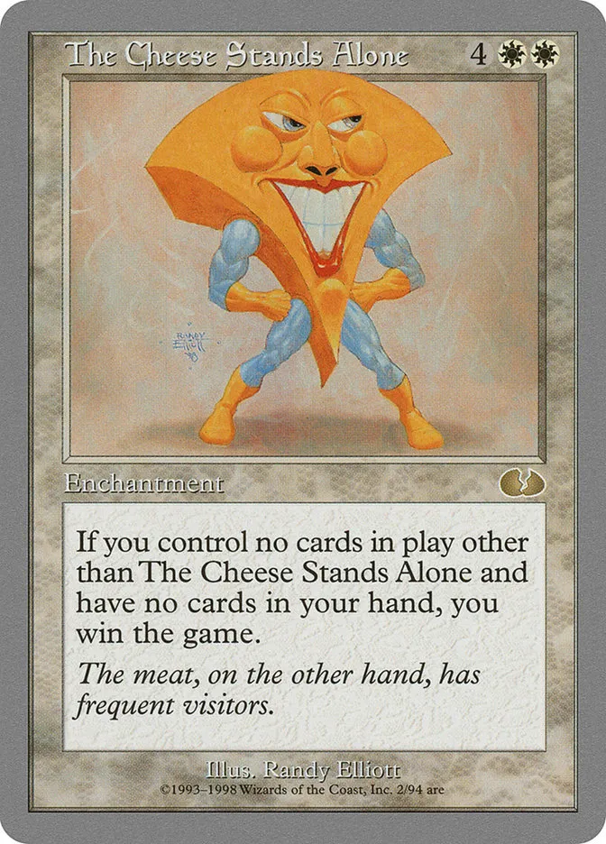 1998 Unglued The Cheese Stands Alone rare #2 rare card image