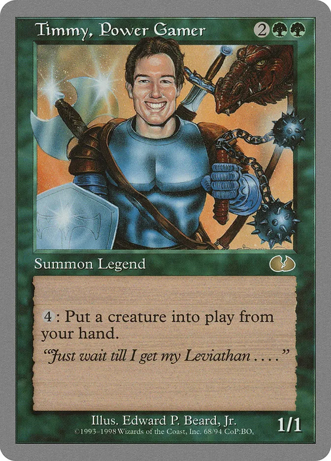 1998 Unglued Timmy, Power Gamer rare #68 rare card image