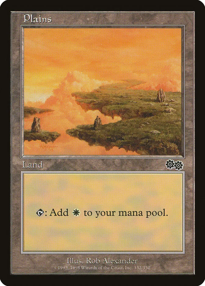 1998 Urza's Saga Plains #332 common card image