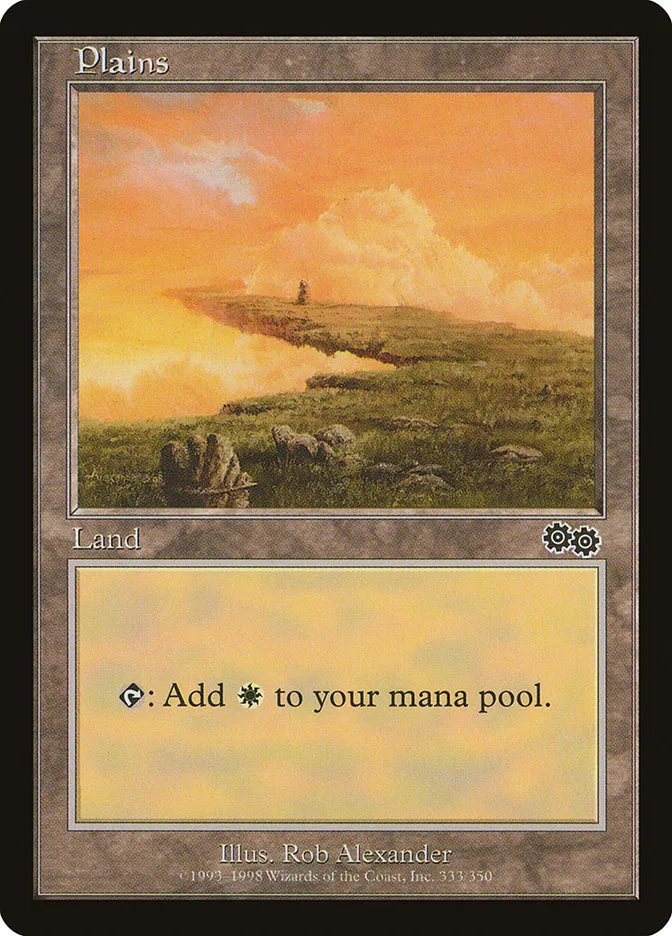 1998 Urza's Saga Plains common #333 common card image