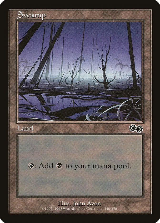 1998 Urza's Saga Swamp #340 common card image