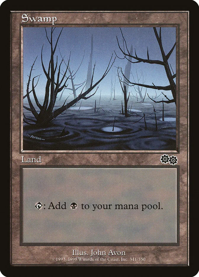 1998 Urza's Saga Swamp #341 common card image