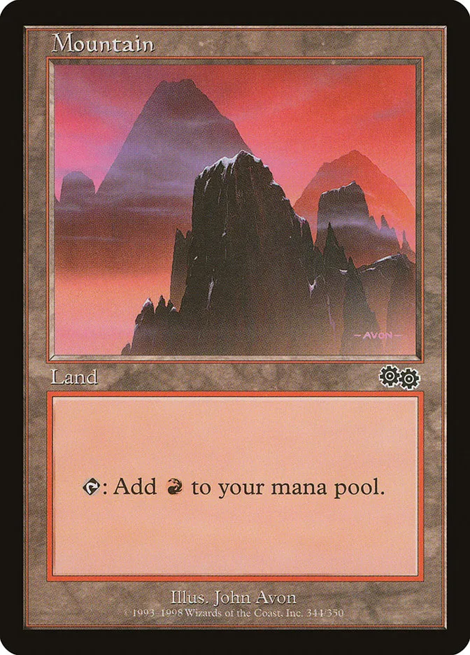 1998 Urza's Saga Mountain #344 common card image
