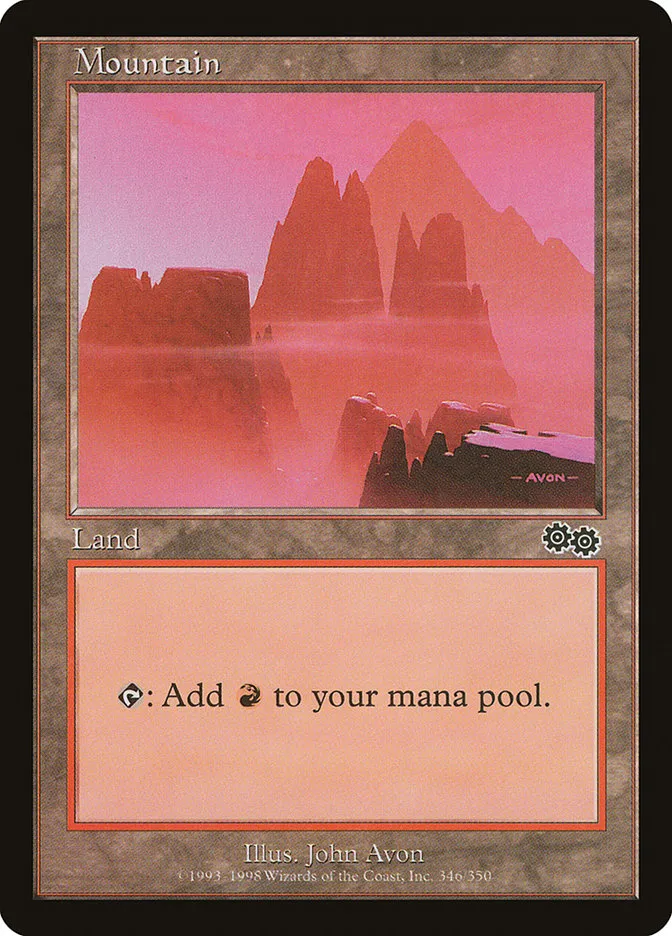 1998 Urza's Saga Mountain #346 common card image