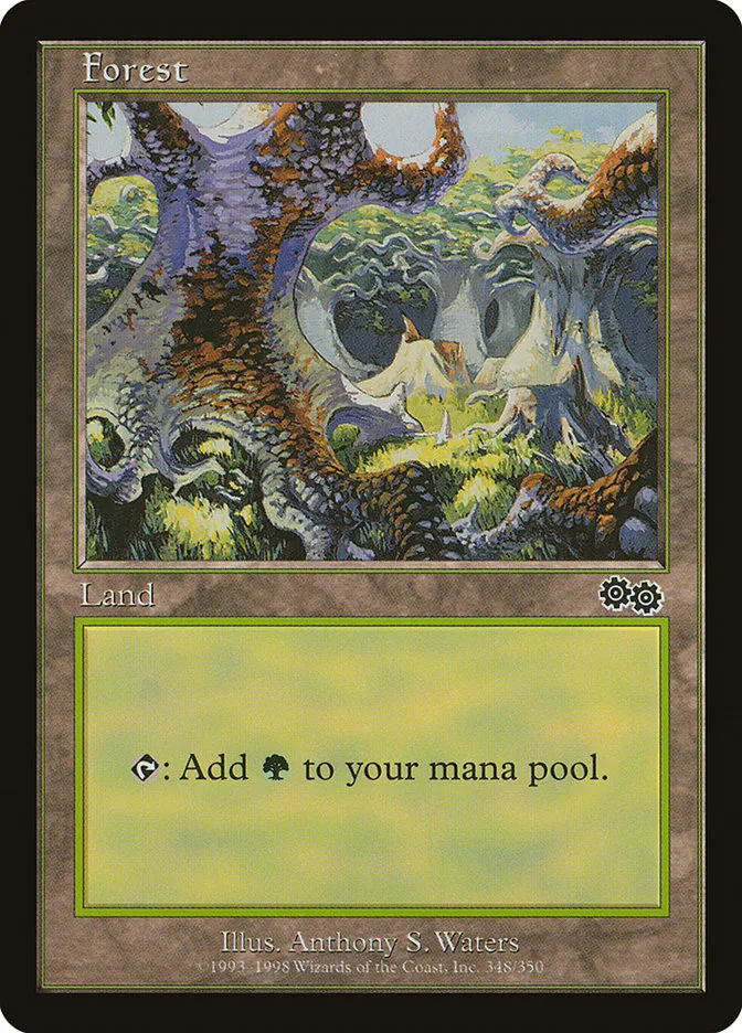 1998 Urza's Saga Forest common #348 common card image