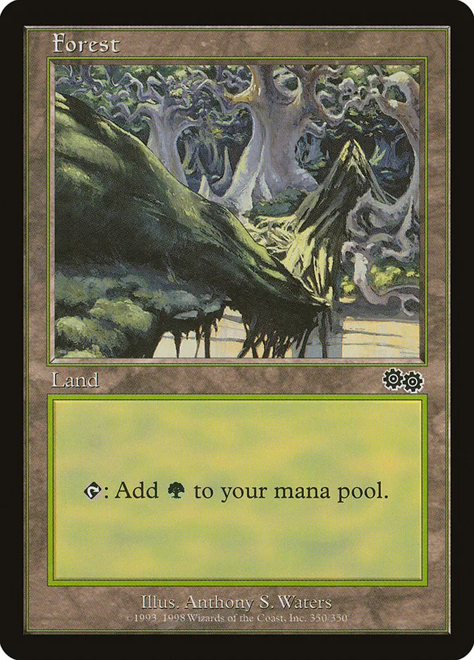 1998 Urza's Saga Forest common #350 common card image
