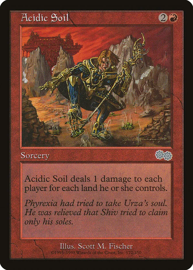 1998 Urza's Saga Acidic Soil #172 uncommon card image