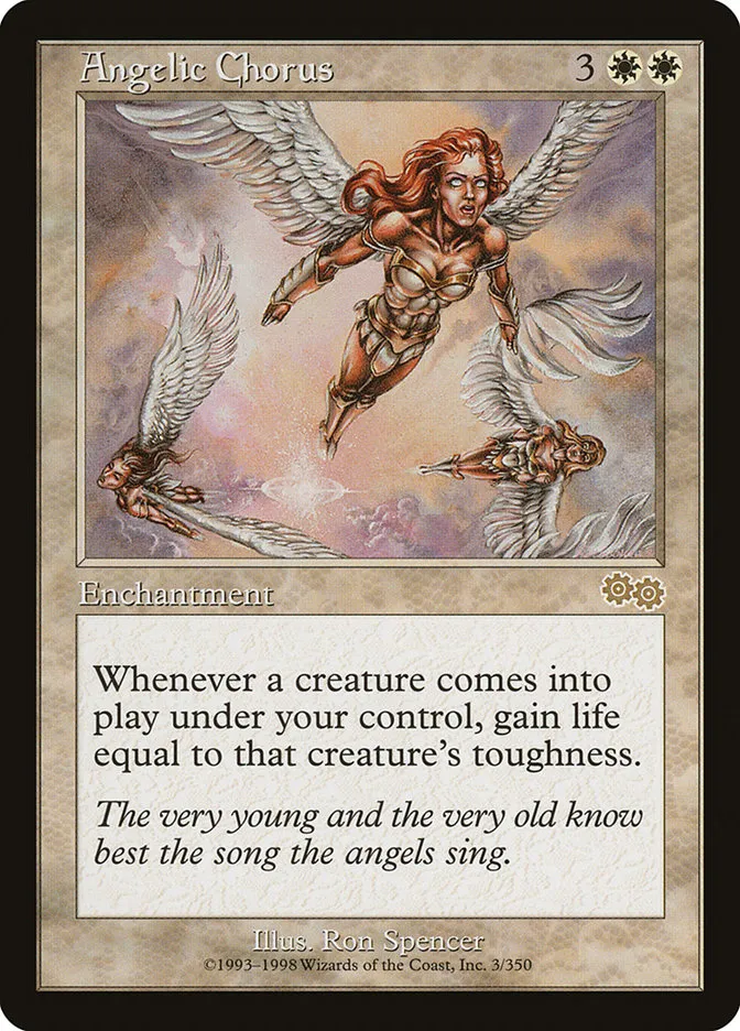 1998 Urza's Saga Angelic Chorus rare #3 rare card image