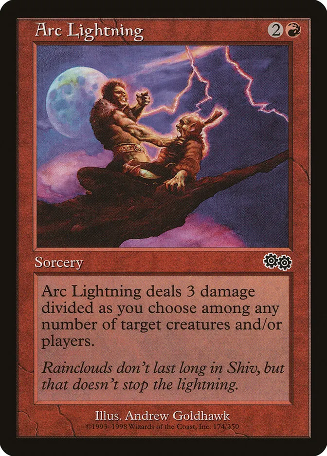 1998 Urza's Saga Arc Lightning common #174 common card image