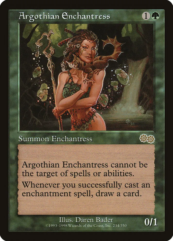 1998 Urza's Saga Argothian Enchantress rare #234 rare card image