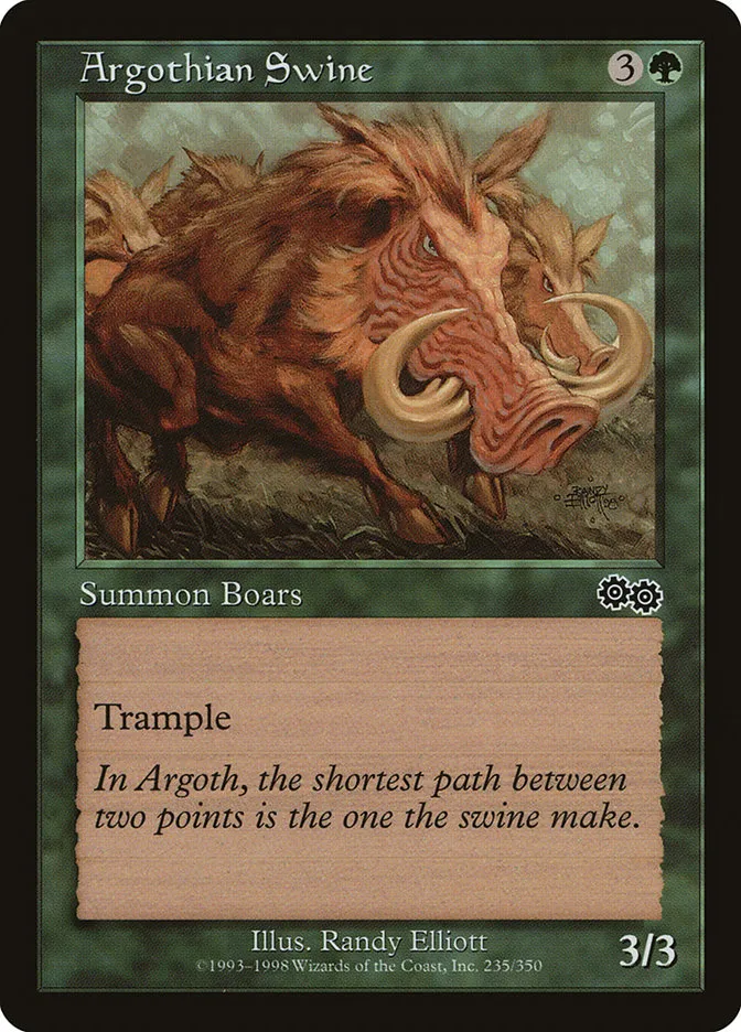 1998 Urza's Saga Argothian Swine common #235 common card image
