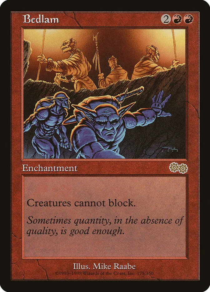 1998 Urza's Saga Bedlam #175 rare card image