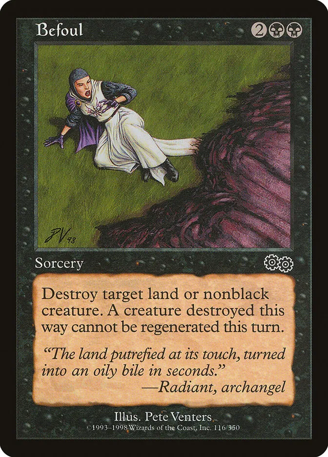 1998 Urza's Saga Befoul common #116 common card image