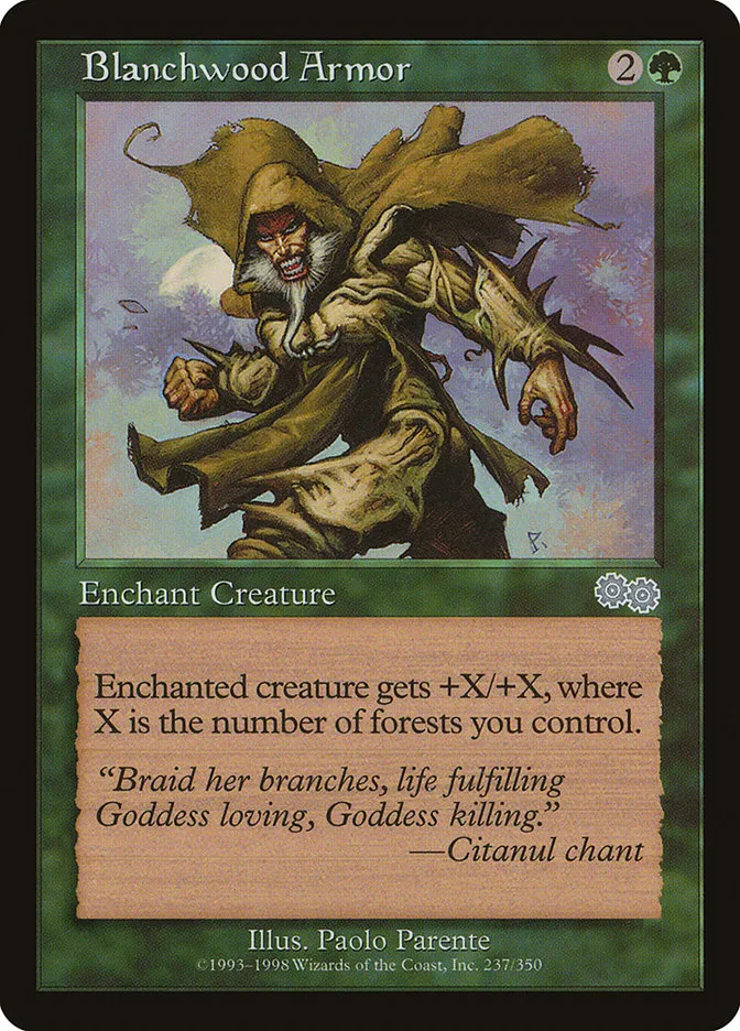 1998 Urza's Saga Blanchwood Armor uncommon #237 uncommon card image