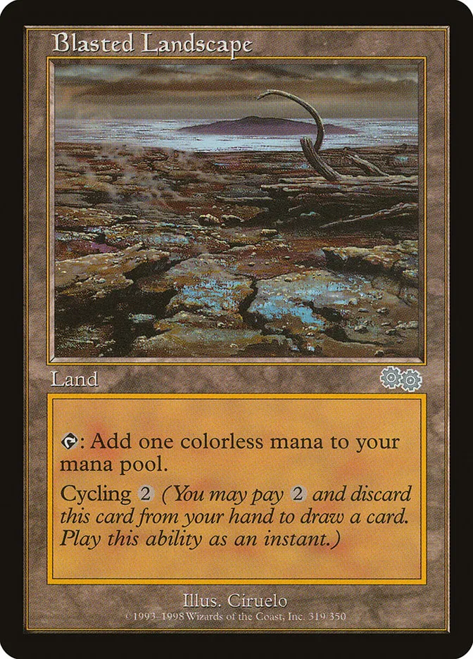 1998 Urza's Saga Blasted Landscape uncommon #319 uncommon card image