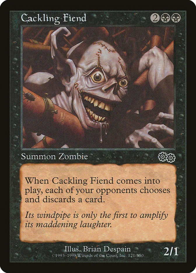 1998 Urza's Saga Cackling Fiend common #121 common card image