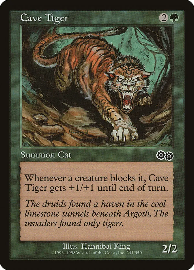 1998 Urza's Saga Cave Tiger #241 common card image