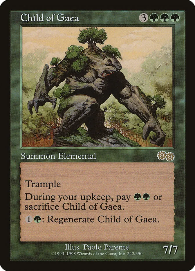 1998 Urza's Saga Child of Gaea #242 rare card image