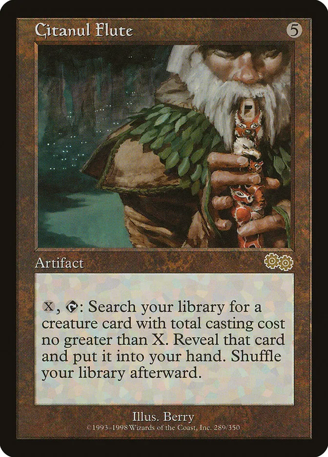 1998 Urza's Saga Citanul Flute rare #289 rare card image