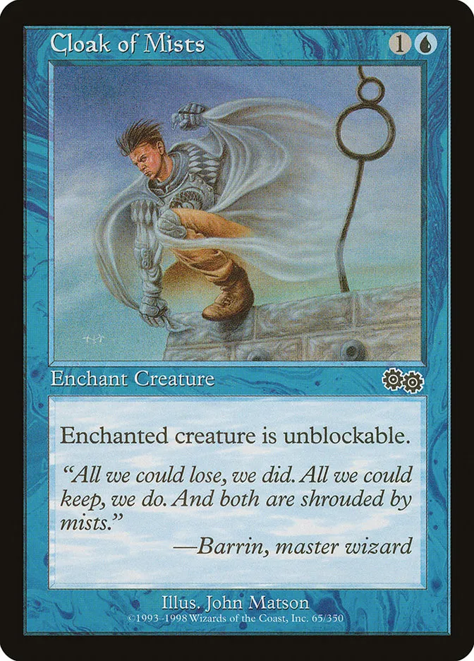 1998 Urza's Saga Cloak of Mists common #65 common card image