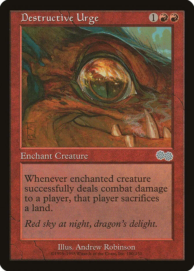 1998 Urza's Saga Destructive Urge uncommon #180 uncommon card image