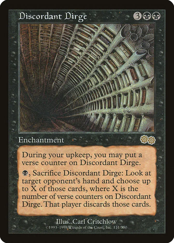 1998 Urza's Saga Discordant Dirge rare #131 rare card image