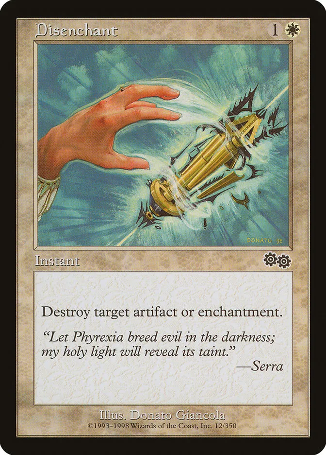 1998 Urza's Saga Disenchant common #12 common card image