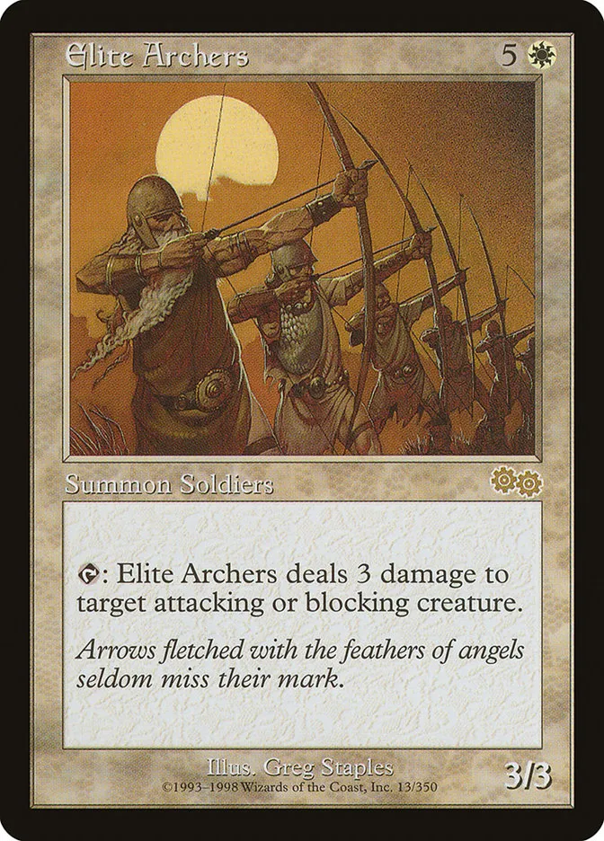 1998 Urza's Saga Elite Archers rare #13 rare card image