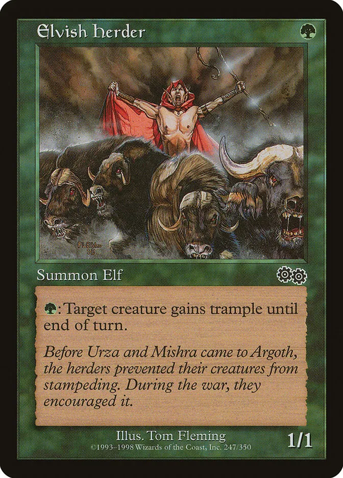 1998 Urza's Saga Elvish Herder common #247 common card image