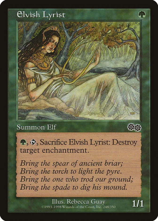 1998 Urza's Saga Elvish Lyrist common #248 common card image