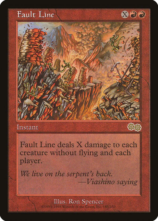 1998 Urza's Saga Fault Line rare #185 rare card image