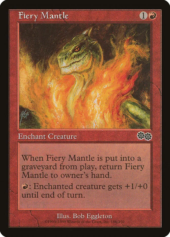 1998 Urza's Saga Fiery Mantle common #186 common card image