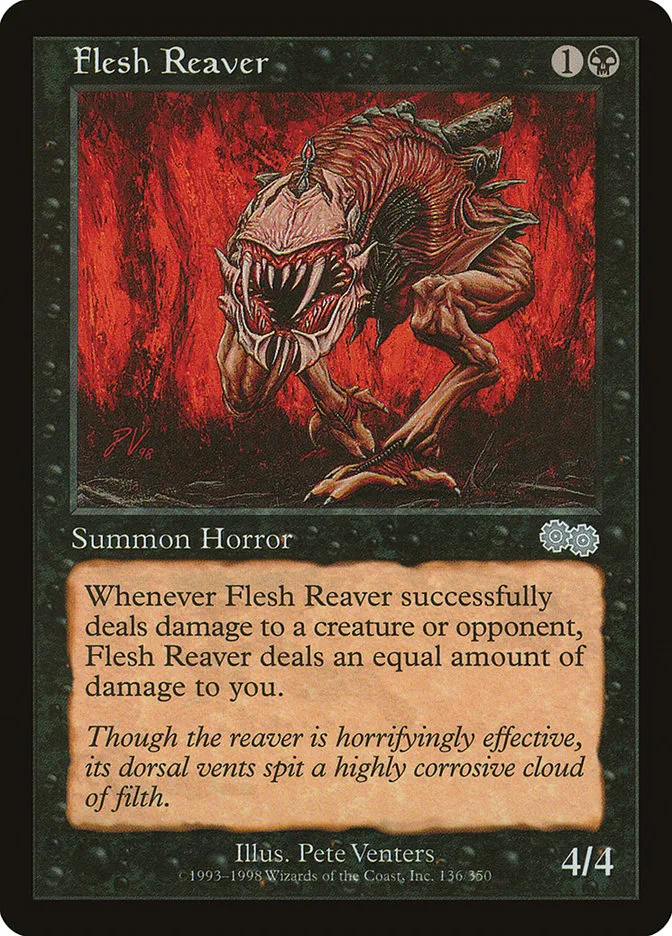 1998 Urza's Saga Flesh Reaver uncommon #136 uncommon card image